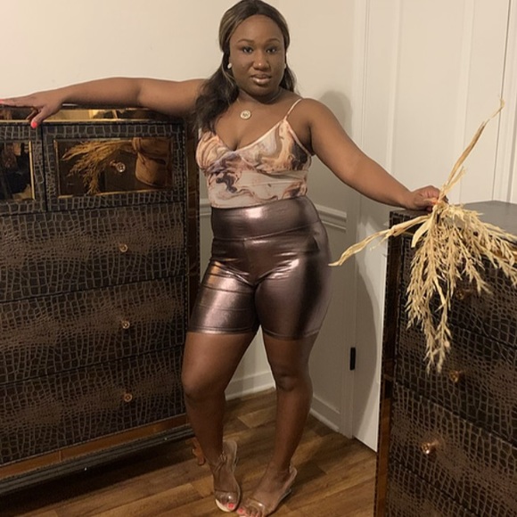 Shimmery Chocolate Shorts - Picture 3 of 3